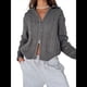 thumbnail image 2 of Cárdigan de Punto con Cuello Alto y Larga para Mujer, Moderno y Elegante, con Cremallera Frontal, Abrigo Extragrande para Otoño Gris L, 2 of 7