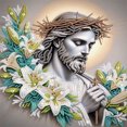 thumbnail image 1 of 5D DIY Kit Con Forma Especial Parcial Jesús 30x30cm, 1 of 9