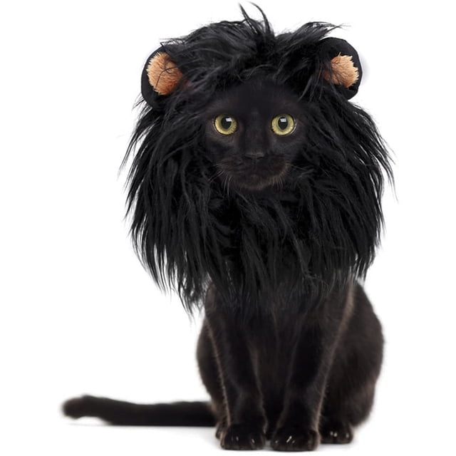 Peluca de melena de león para gatos y perros, divertidos disfraces de gatos para Halloween, Navidad, accesorios de ropa para mascotas (S)
