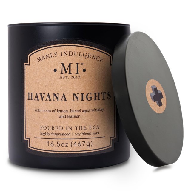 Velas aromáticas Manly Indulgence Havana Nights, 480 ml, 60 h Burn