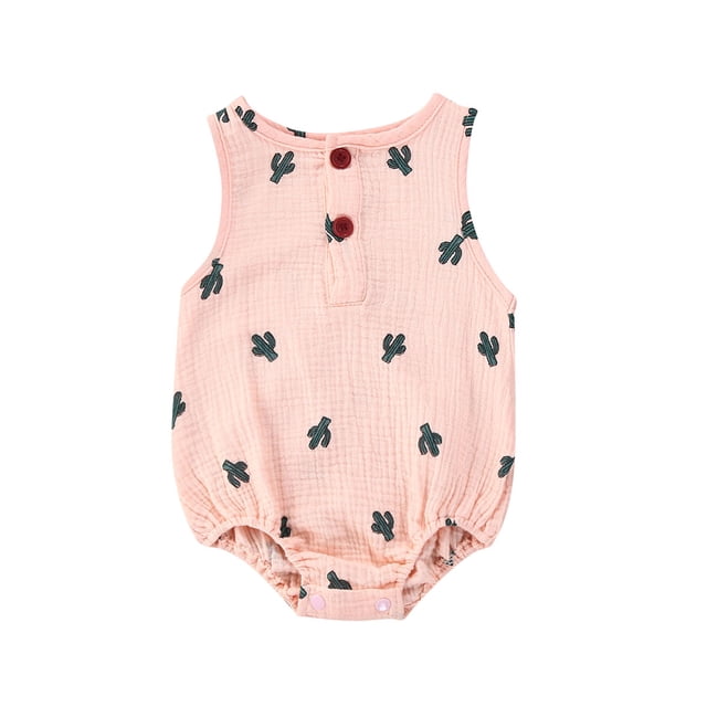EYIIYE Combinaison d'Été Unisexe Bébé Sans Manches en Lin Romper