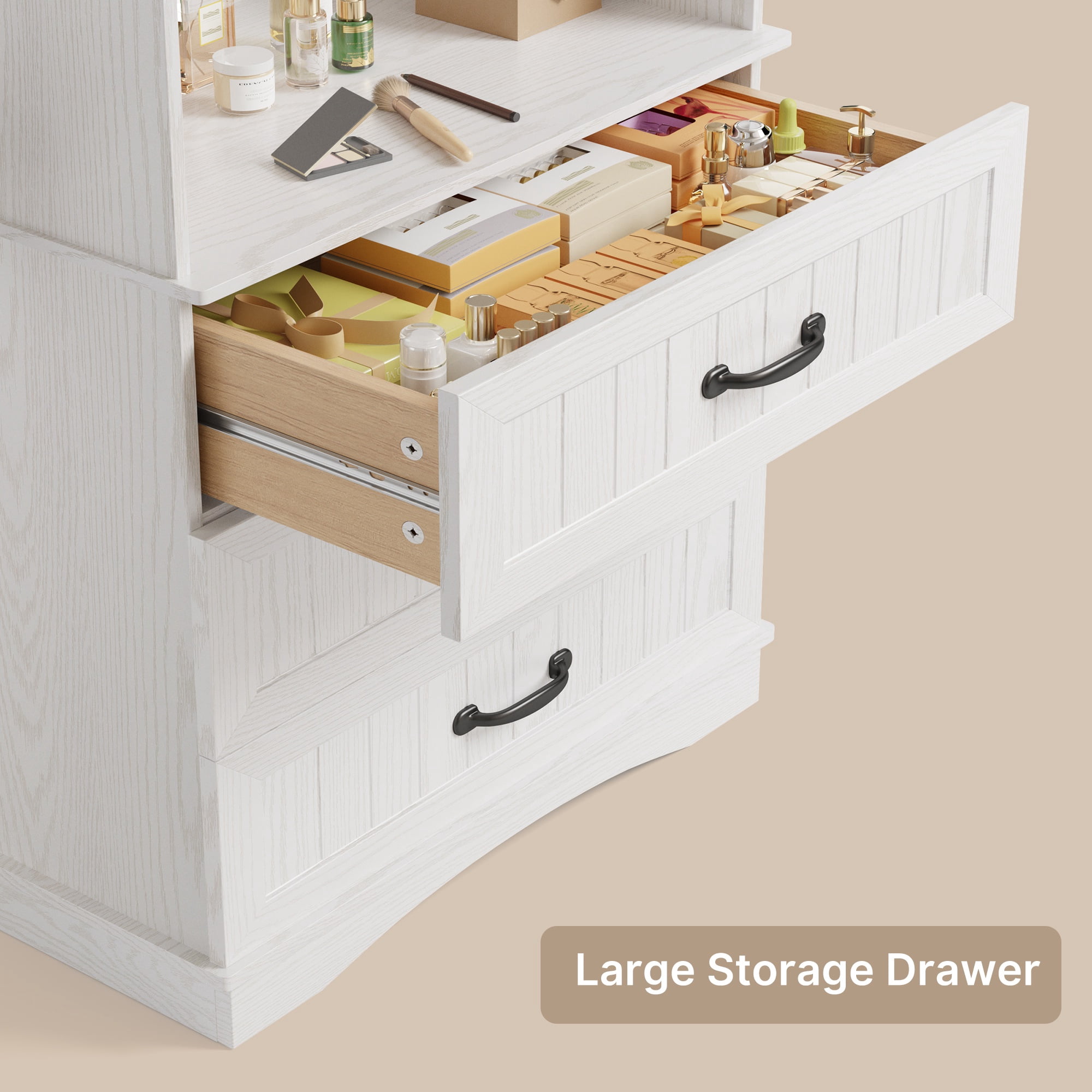 Asofer 69.7" Tall White Bookcase with 3 Drawers, Storage Cabinet for Office, Living Room, Bedroom