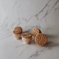 thumbnail image 2 of BOHOIFY 6 pomos boho de ratán y madera hechos a mano color caramelo, 2 of 5