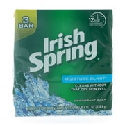 Irish Spring Moisture Blast Deodorant Bar Soap, 3.75 oz bars, 3 ea (Pack of 6)