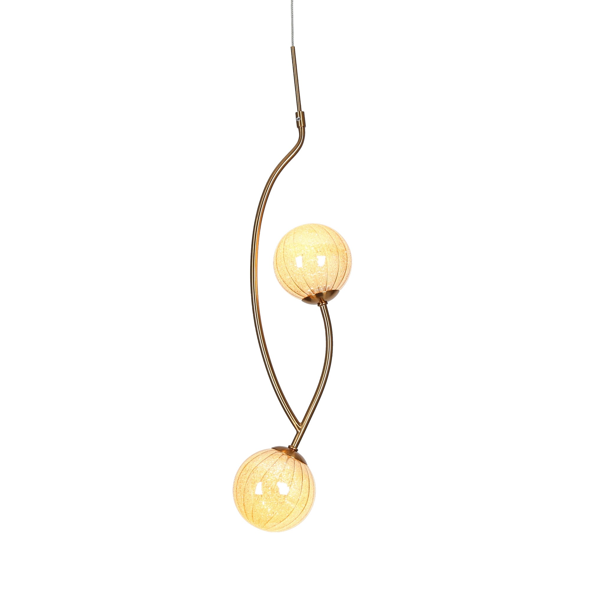 Modern 2-Light LED Island Pendant Lights for Kitchen Island - Gold