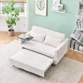 thumbnail image 3 of Pull Out Sofa Bed, 3-in-1 Adjustable Sleeper Sofa Couch with Movable Tabletop and USB Ports, Convertible Loveseat Sofa Bed Pull Out Couch for Living Room, Apartment, Corduroy, Beige, 3 of 9