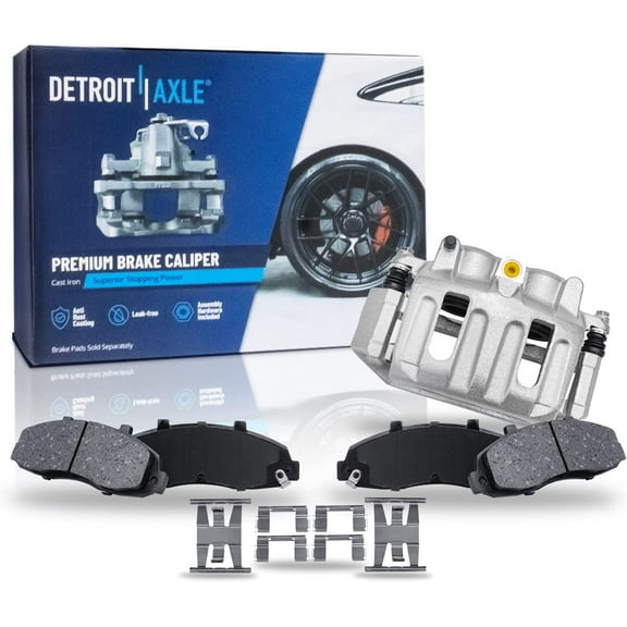 Detroit Axle - Front Driver Side Disc Brake Caliper   Ceramic Brake Pads w/Hardware Replacement for 1997-2003 Ford F-150