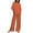Orange, variant on Pitauce Womens 2 Piece Lounge Set Short Sleeve Tops and Wide Leg Pants Oversized Outfits Plus Size Tracksuit with Pockets