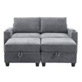 thumbnail image 4 of JUSTLET Modular Couches and Sofas Sectional with Storage, Comfy 4-Seater Couch with Cup Holders and Armrest Support for Living Room, Gray, 4 of 8