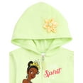thumbnail image 4 of Disney Princess Tiana Fleece Zip Up Hoodie Dress Toddler to Big Kid, 4 of 5