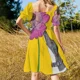 thumbnail image 5 of Solo olfateando galgo con fondo amarillo :) Vestido de manga corta vestido vestidos vestido de lujo, 5 of 7