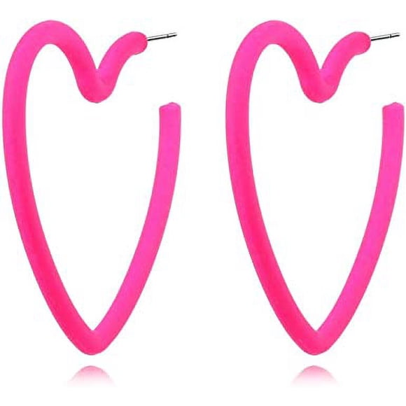 Zhuge Colorful Hoop Star Earrings Geometric Hoop Earrings Bright Fluorescence star hoop earings for women girls
