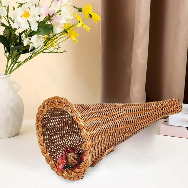 Cesta de Cornucopia de Acción de Gracias Soledad Vintage 28 cm x 18,5 cm