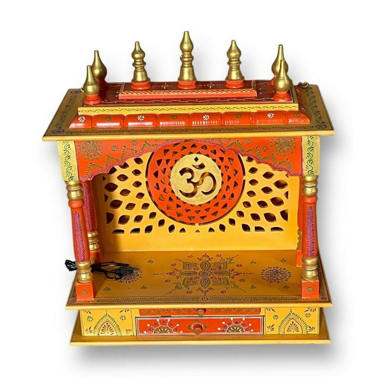 Wooden Temple authentic Mandir Indian Handcrafted Wooden Hanging Temple , Mandap For Worship Home & Office Decor