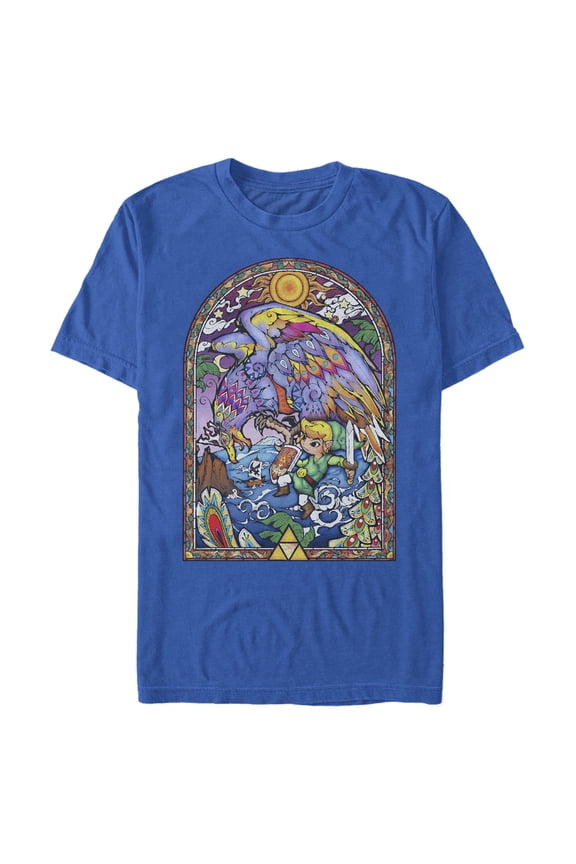 Men's Nintendo Helmaroc King Stained Glass Window Graphic Tee Royal Blue Large
