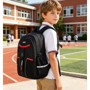 BTEPSGA Men's Large Capacity Backpack Back Protection Backpack, College Aesthetic Bag Watrer Resistant,Black-2319
