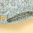 thumbnail image 4 of UAMVSH Knitted Baby Girl Rompers Trendy Color Block Long Sleeve Sweater Jumpsuits Half Button Baby Clothes Fall Winter(9-12 Months,Green), 4 of 6