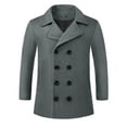 thumbnail image 5 of INSPIRE CHIC Double Breasted Coat for Men's Notched Collar Formal Classic Peacoat L Dark Gray, 5 of 6