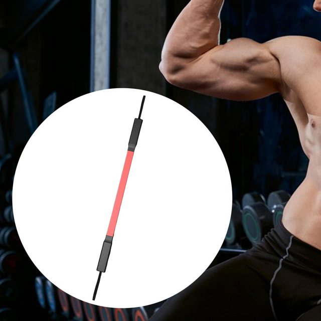 DYNWAVECA Power Bar Chest Exerciser Home Gym Arm Training Upper Body Exercise for Forearm,Biceps,Women Men,Workout,Back Red 20KG