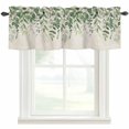 thumbnail image 2 of Valance for Windows,Vintage Eucalyptus Leaves Valances Curtain Rod Pocket Valance for Kitchen Bedroom Living Room Bathroom,Summers Plants on Linen Short Curtains Window Treatment 54x18in, 2 of 9