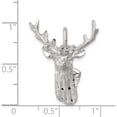 thumbnail image 5 of Sterling Silver Deer Head Charm (29 X 22) Made In United States qc1785, 5 of 6