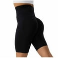 thumbnail image 2 of Tqyyweavej Women's Shapewear Shorts High Waisted Tight Lounge Yoga Shorts Tummy Control Solid Color Workout Booty Shorts Size S to L, 2 of 4