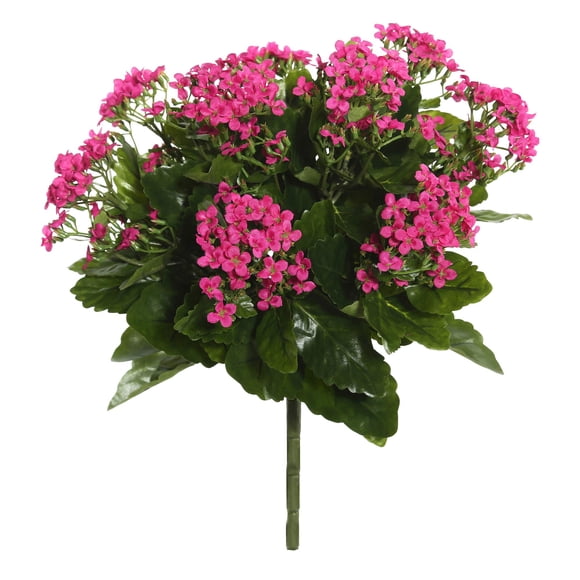 Decoración floral artificial Vickerman Kalanchoe Bush rosa intenso