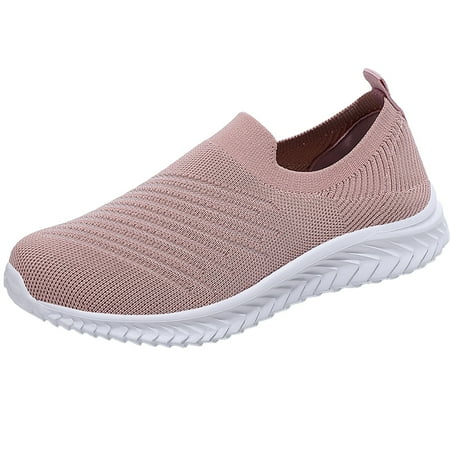 

nsendm Sneakers for Women Wide Breathable Flat-bottom Casual Shoes Mesh Comfortable Leopard Print Womens Sneakers Pink 6.5