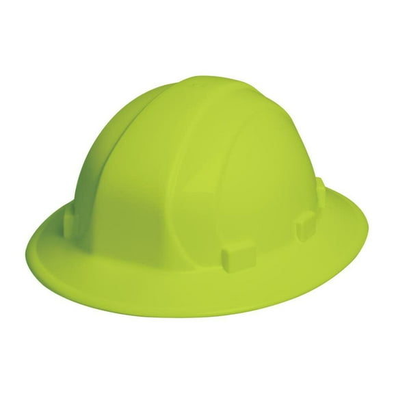 Erb Hi-Viz Lime Omega Ii Full Brim Hard Hat Slide-Lock Suspension