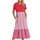 thumbnail image 2 of Puntoco Vestido De Mujer Con Cuello Redondo Y Manga Corta A Media Pantorrilla Con Bolsillos Dobles Y Estampado Geométrico Vestido De Manga Corta Con Cuello Redondo Rojo Xxl, 2 of 5