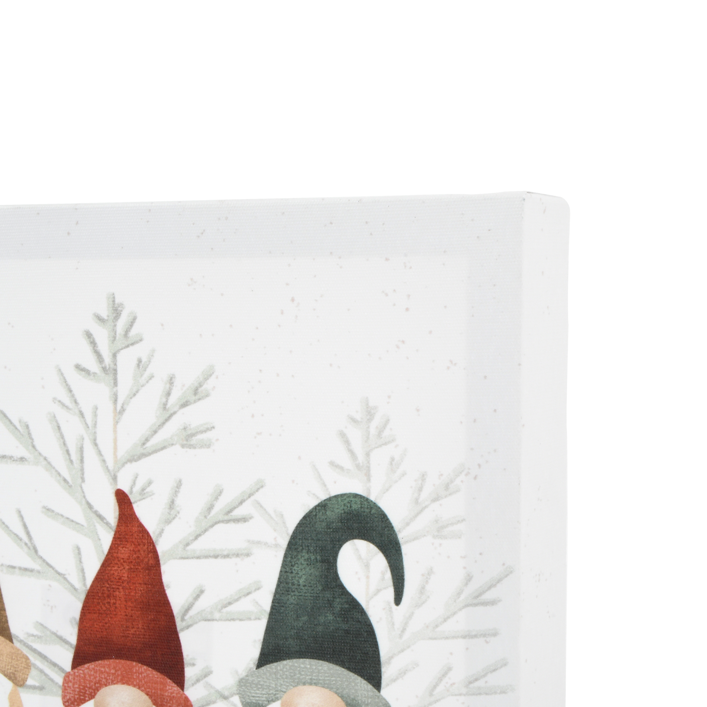 Prinz Woodsy Gnomes 9.5" x 9.5" Peace on Earth Holiday Canvas Wall Art, Multicolor