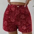 thumbnail image 4 of Women’s High Waisted Floral Denim Shorts, Summer Casual Jean Shorts, 4 of 5