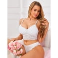 thumbnail image 5 of DARING DIVA Women's V Neck Wireless Adjustable Spaghetti Straps Padded Bras Medium White, 5 of 6