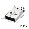 thumbnail image 2 of Unique Bargains PCB USB Connector A Type 2.0 Male Jack 90 Degree Straight Insert Sinking Plate 10Pcs, 2 of 4