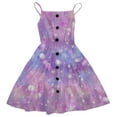 thumbnail image 2 of Summer Clothes For Toddler Girls 8-9 Years Enlifety Girls Summer Casual Dress Tiered Dresses Spaghetti Straps Twirl Swing Size 6 14T Purple, 2 of 4