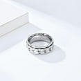 thumbnail image 3 of PAMTIER Men's 8mm Stainless Steel Personality Hip Hop Cool Heavy Brick Double Gear Rotatable Fidget Ring Relieve Anxiety Wedding Band Silver Size 11, 3 of 5