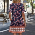 thumbnail image 5 of Womens Summer Floral Dresses Wrap V Neck Dress Fashion Casual Going Out A-Line Ruffle Short Sleeve Sundress, 5 of 5