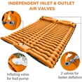 thumbnail image 5 of Double Camping Sleeping Pad, Self Inflating 4" Extra-Thick Foot Press Ultralight 2 Person Camping Mat with Pillow for Camping Hiking Traveling Backpacking Tent-Orange, 5 of 15