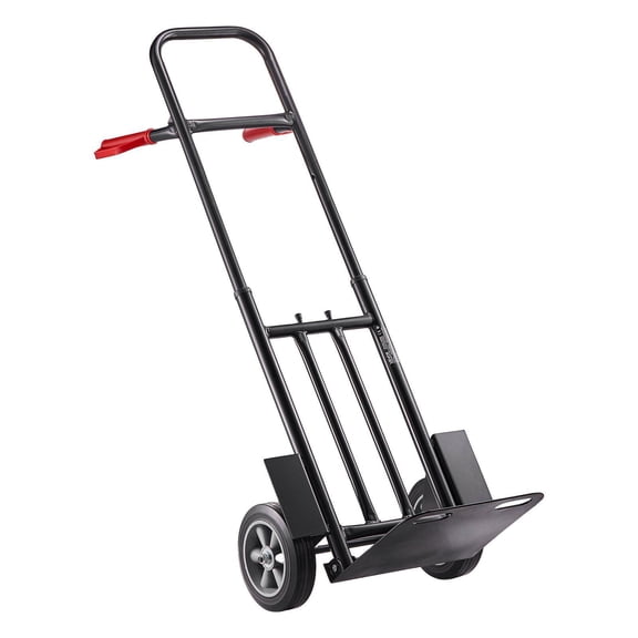 Heavy Duty Hand Truck Dolly 600 lbs Capacity Telescoping Handle Wheels Tie Down Strap for Moving Home Office Warehouse Supermarket