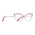 thumbnail image 3 of Gafas de Bloqueo de Luz Azul Luz Azul Marco de Diseñador de Moda Tensión Ocular Glare Gafas TV Teléfono Gafas de Lectura rojo plata Baoblaze anteojos de mujer, 3 of 7