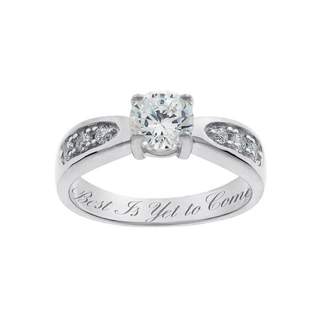 Personalized Planet - Personalized Sterling Silver Cubic Zirconia Promise Ring