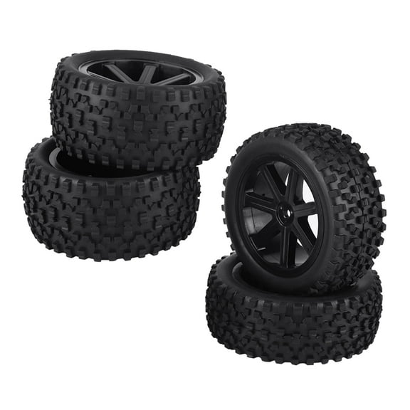 RC Car Rubber Tire, 4pcs 1/10 RC Truck Rubber Tire Wheel Tyre, RC Crawler Off-Road Truck Scale Car for ZD Racing Crawler Car, Rc Truck Parts and Accessories[black]