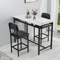 thumbnail image 5 of Kitchen Table Set, Dining Table and Chairs for 2, 3 Piece Dining Room Table Set with 2 Upholstered Chairs, Bar Dining Table Set for Small Spaces, Apartment, Breakfast, Pub, Rustic Black, 5 of 12
