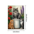 thumbnail image 3 of JOOCAR Linen Garden Flag with Cats and Flowers for Spring Summer Home Outdoor Garden Yard Door Decor 12x18 inch, 3 of 4