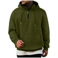 thumbnail image 2 of DIOAZUD Hoodies for Men Quarter Zip Up Long Sleeve Hooded Sweatshirt Fall Winter Sport Pullover Sweatshirts with Pocket, 2 of 6