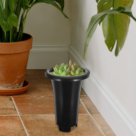 Masteelf Black Plastic Orchid Pots with Drainage Holes for Garden 6pcs Extra Large Design