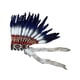 thumbnail image 4 of Tocado indio para mascarada, sombrero indio para carnaval, espectáculo, hombres, mujeres, baile, cosplay Azul oscuro blanco, 4 of 9