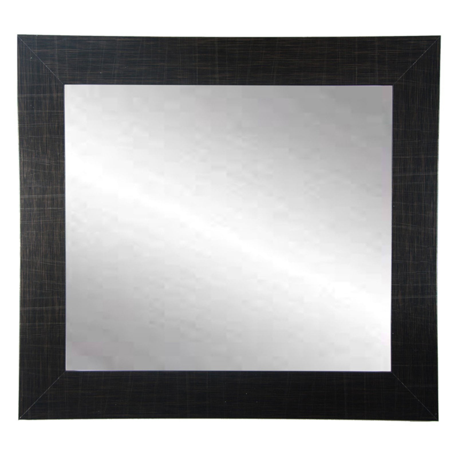 BrandtWorks Modern Square Wall Mirror Scratched Black