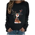 thumbnail image 2 of WXLWZYWL Women's Christmas Sweatshirts Funny Goblet Print T-Shirt Slim Fit Crewneck Long Sleeve Xmas Santa Pullover Tops, 2 of 4