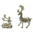 thumbnail image 2 of 2 pares de estatuas nórdicas de reno, esculturas de animales, decoración para el hogar y la oficina. Oro plateado, 2 of 3